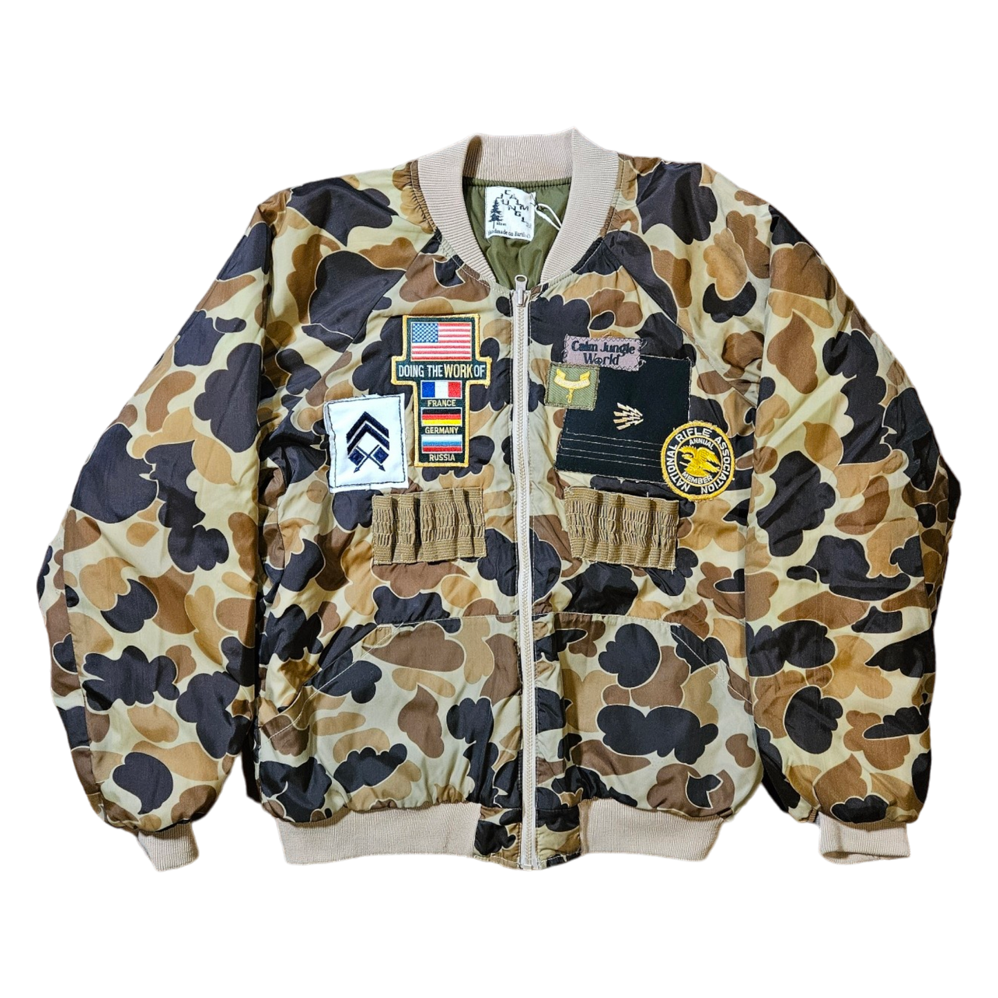 Patched camo Bomber Jacket