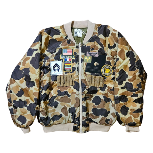 Patched camo Bomber Jacket