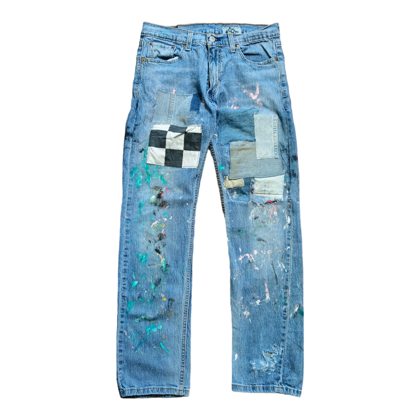 Repaired painters pants