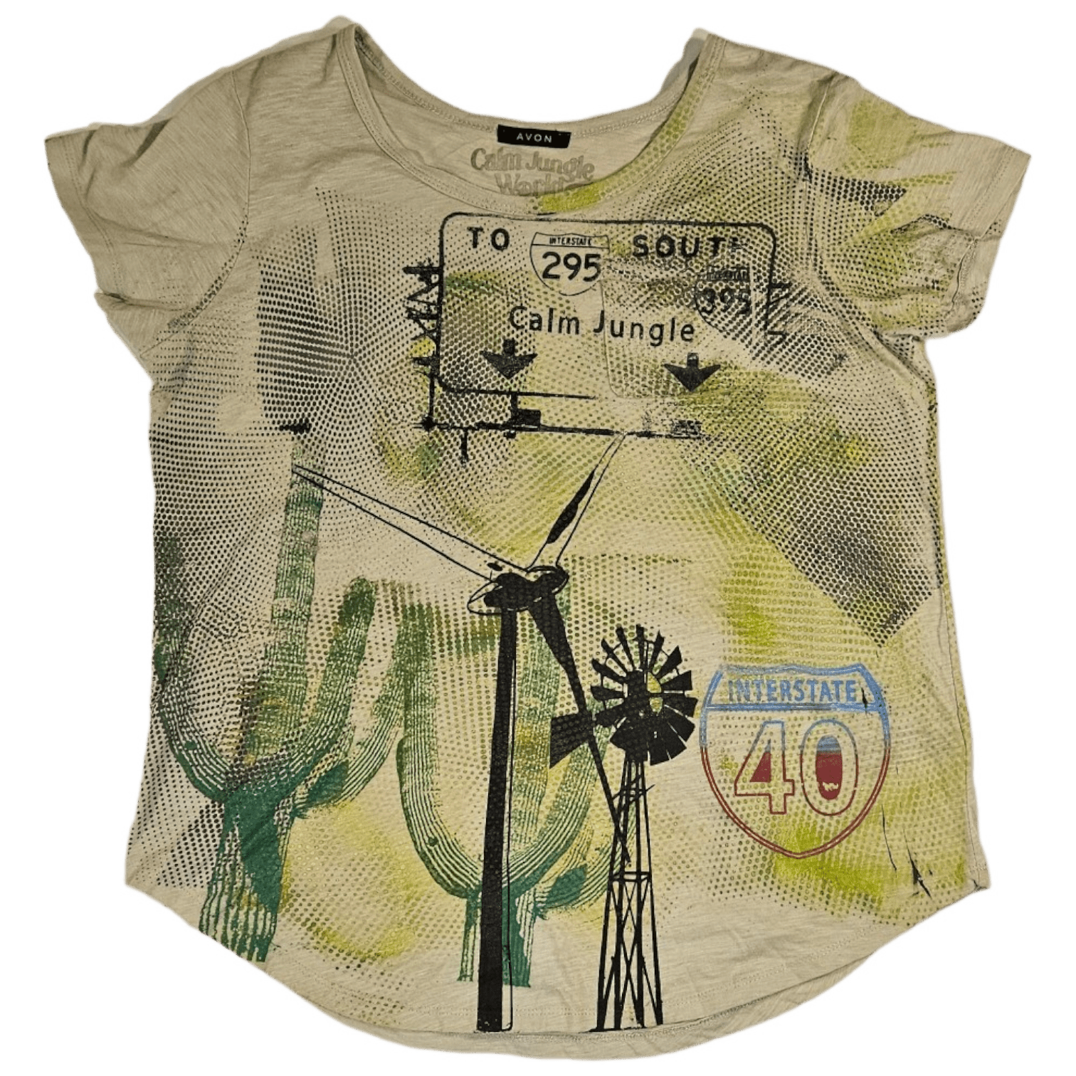 Interstate cropped t-shirt - Calm Jungle World