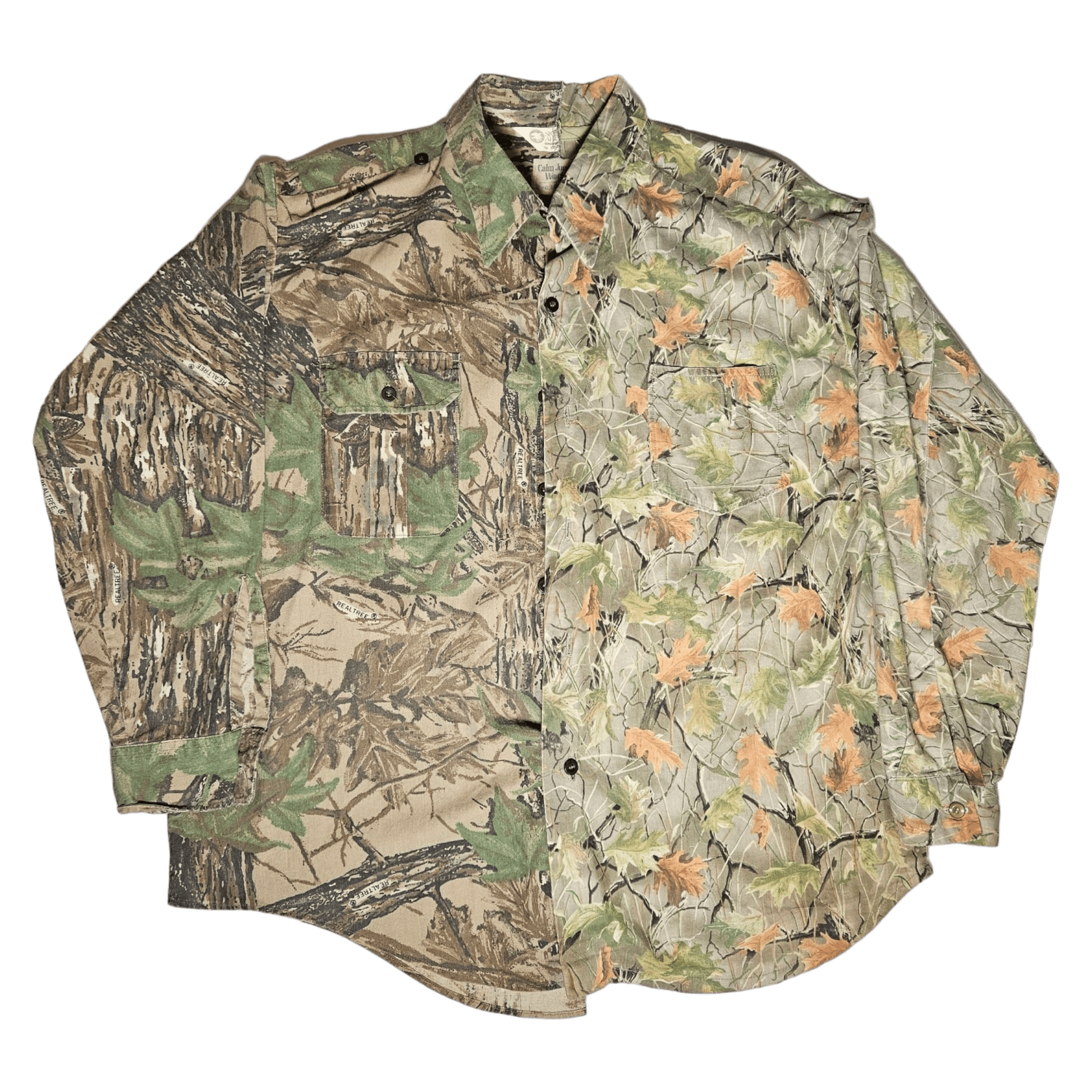 Split camo button up - Calm Jungle World